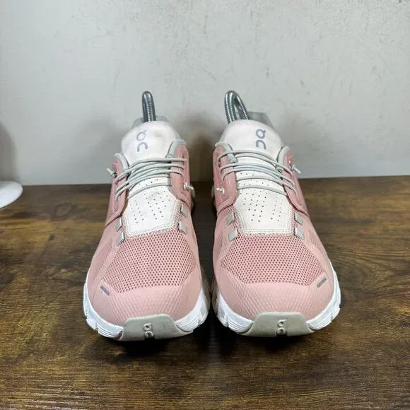 On Running Women's Athletic Shoes in Pink and White - Picture 2 of 9